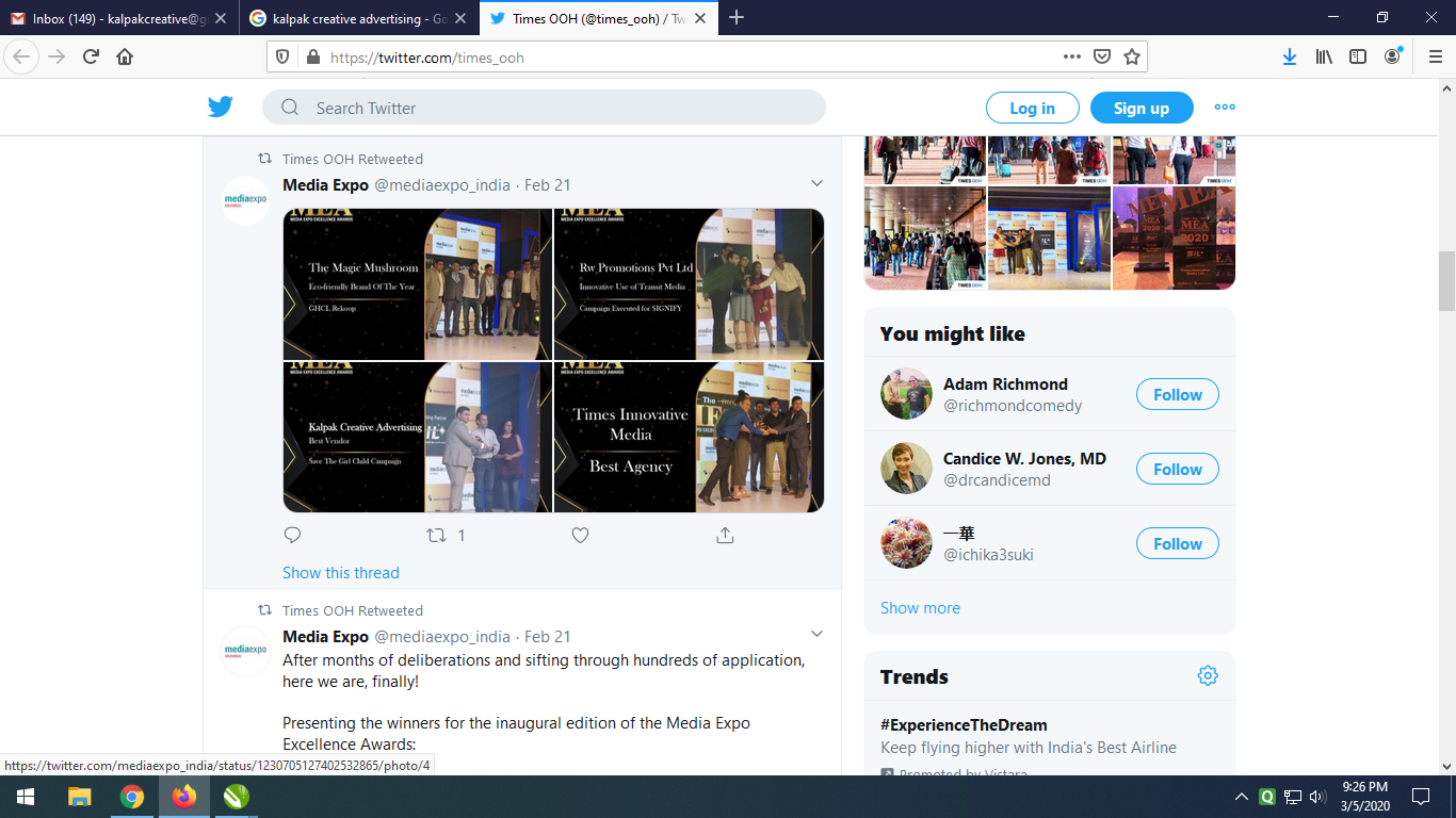 twitter.com - Media expo Award 2020 publish